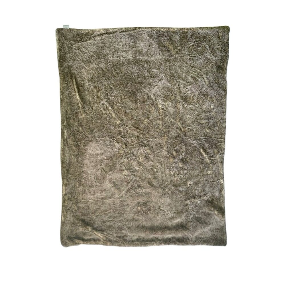 Restoration Hardware 60x40 Throw Blanket Cozy Plush Brown Faux Fur